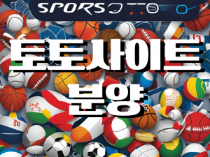 토토사이트-분양 각종 스포츠공들이 흩뿌려져있고 토토사이트 분양 글이 적혀있다.